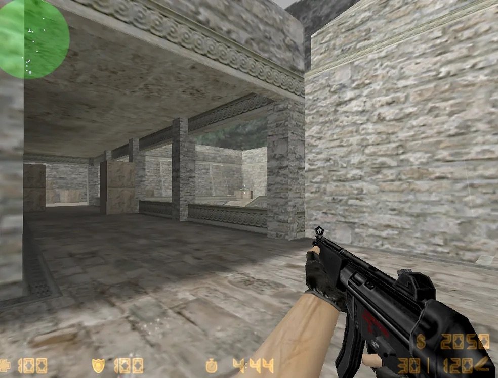 Gameplay Counter-Strike 1.6 - MP5 no corredor